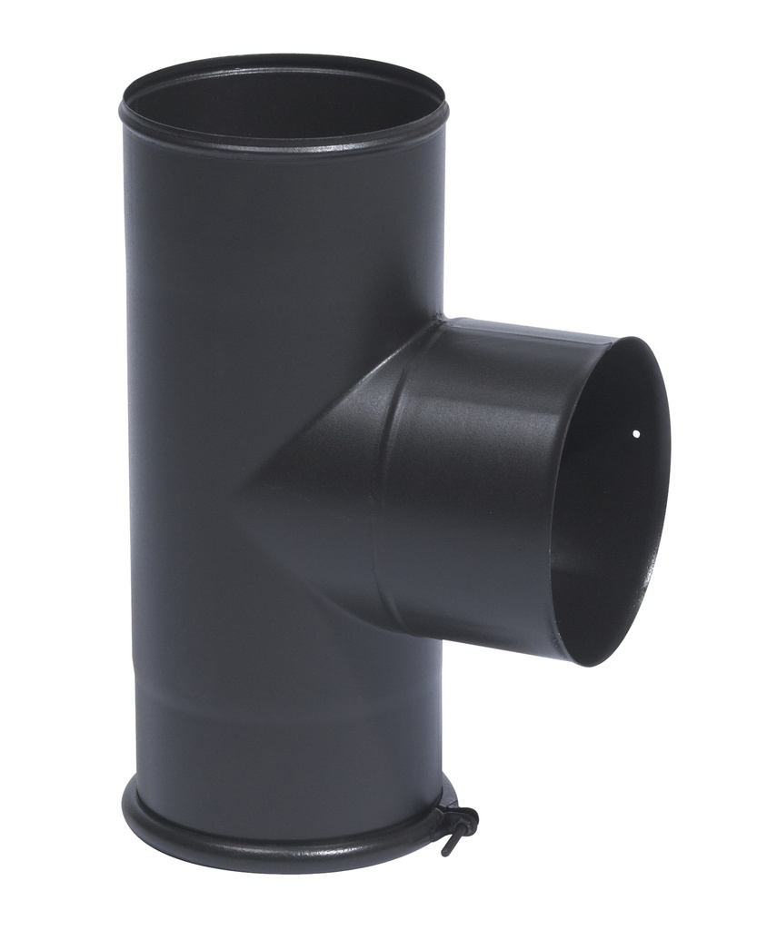 EW 111 mm Ø T-stuk met dop zwart 