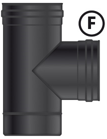 MT EW 100 mm Ø T-Stuk  V-V-M RVS zwart INCL. DOP