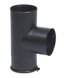 [346404] EW 125 mm Ø T-stuk met dop zwart 