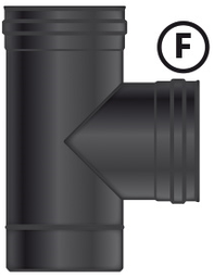 [576.1651F-E10] MT EW 100 mm Ø T-Stuk  V-V-M RVS zwart INCL. DOP